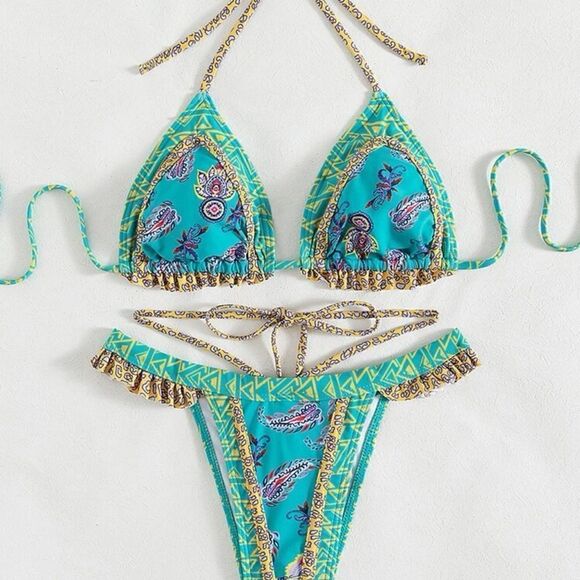 Bikini LUXE Santorini Triangle Bikini Swimsuit Set - Picture 2 of 9